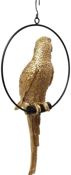 Dekoracja Wisząca Swinging Parrot 27x57 Cm Złota