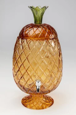 Dyspenser Do Napojów Szklany Brązowy Ananas Ø26x50 Cm
