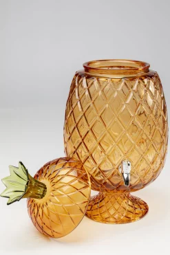 Dyspenser Do Napojów Szklany Brązowy Ananas Ø26x50 Cm