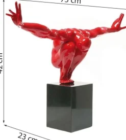 Figurka Dekoracyjna Athlet 75x42 Cm Czerwona