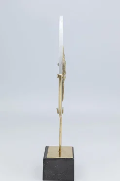 Figurka Dekoracyjna Biało-złota 33x51 Cm Liście Bambusa