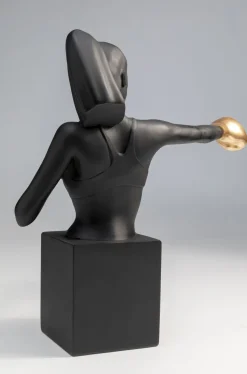 Figurka Dekoracyjna Bokser Złoto-czarna 25x40 Cm