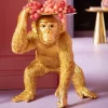 Figurka Dekoracyjna Butler Playing Chimp 45x52 Cm Złota