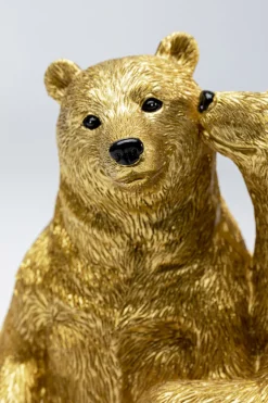 Figurka Dekoracyjna Cuddly Bears 17x16 Cm Złota