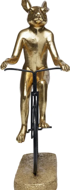 Figurka Dekoracyjna Cyclist Rabbit 29x39 Cm Czarno-złota