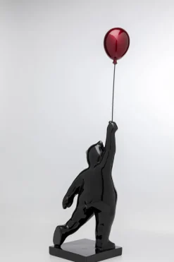 Figurka Dekoracyjna Czarna Miś Z Balonem 17x74 Cm