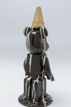 Figurka Dekoracyjna Czarna Miś I Lód 16x40 Cm