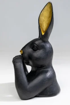 Figurka Dekoracyjna Czarno-złota Królik 14x23 Cm
