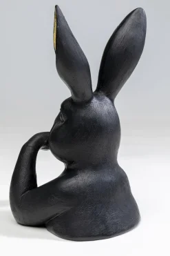 Figurka Dekoracyjna Czarno-złota Królik 14x23 Cm