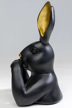 Figurka Dekoracyjna Czarno-złota Królik 19x31 Cm