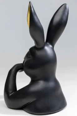Figurka Dekoracyjna Czarno-złota Królik 19x31 Cm