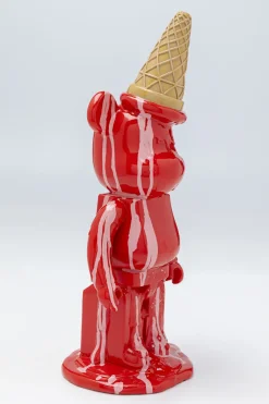 Figurka Dekoracyjna Czerwona Miś I Lód 16x40 Cm