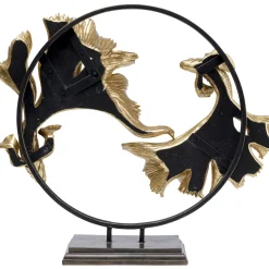 Figurka Dekoracyjna Dancing Betta Fishes 58x65 Cm Złota