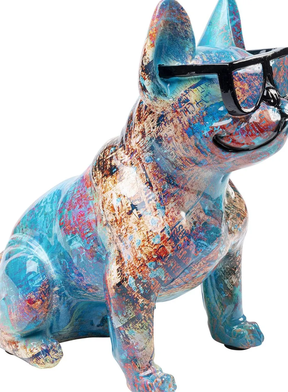 Figurka Dekoracyjna Dog Of Sunglass 30x37 Cm Kolorowa