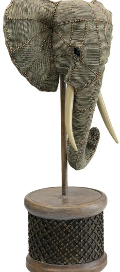 Figurka Dekoracyjna Elephant Head Pearls 40x76 Cm Szara