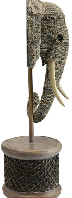 Figurka Dekoracyjna Elephant Head Pearls 40x76 Cm Szara