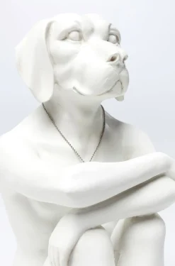 Figurka Dekoracyjna Gangster Dog 26x33 Cm Kremowa