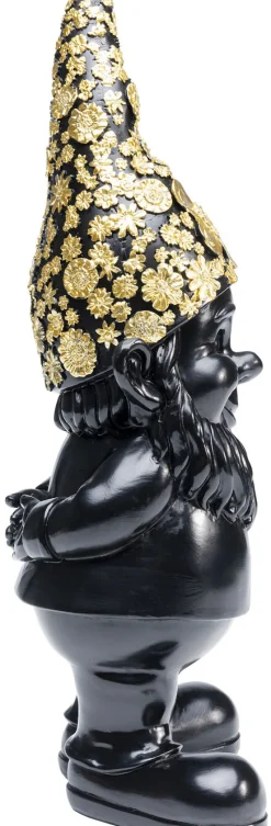 Figurka Dekoracyjna Gnome Standing 10x30 Cm Czarno-złota
