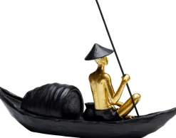 Figurka Dekoracyjna Gondolier 18x17 Cm Czarno-złota