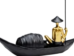 Figurka Dekoracyjna Gondolier 18x17 Cm Czarno-złota