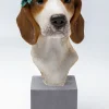 Figurka Dekoracyjna Kolorowa Pies Beagle Z Kwiatami 24x47 Cm