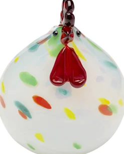 Figurka Dekoracyjna Kolorowa Szklana Kurka 15x18 Cm