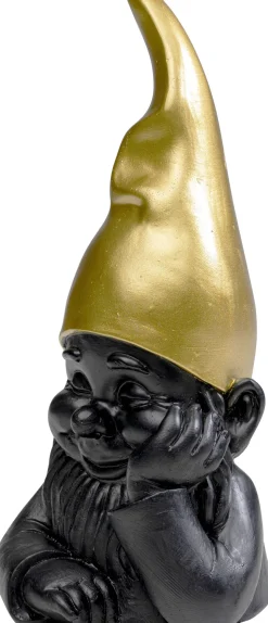 Figurka Dekoracyjna Krasnal Czarny Czapka Złota 10x21 Cm