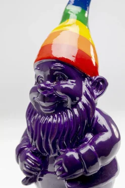 Figurka Dekoracyjna Krasnal Fioletowy Czapka Kolorowa 11 Cm