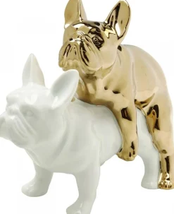 Figurka Dekoracyjna Love Dogs 20x17 Cm Biało-złota