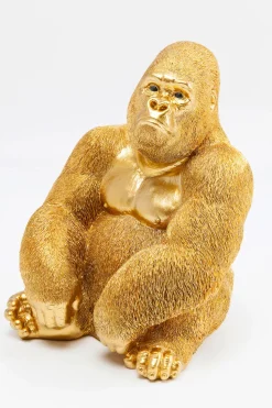 Figurka Dekoracyjna Monkey Gorilla Side 30x39 Cm Złota