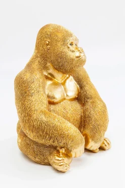 Figurka Dekoracyjna Monkey Gorilla Side 30x39 Cm Złota