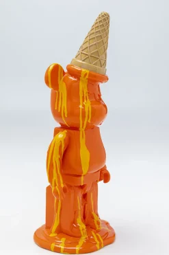 Figurka Dekoracyjna Pomarańczowa Miś I Lód 16x40 Cm