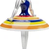 Figurka Dekoracyjna Primabalerina Kolorowa Paski Ø22x35 Cm