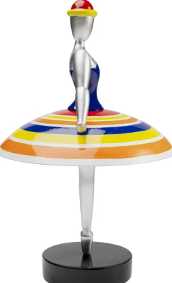 Figurka Dekoracyjna Primabalerina Kolorowa Paski Ø22x35 Cm