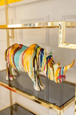 Figurka Dekoracyjna Rhino 55x26 Cm Kolorowa