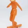 Figurka Dekoracyjna Skater Astronauta Pomarańczowa 17x33 Cm