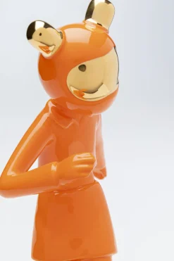Figurka Dekoracyjna Skater Astronauta Pomarańczowa 17x33 Cm