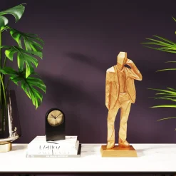 Figurka Dekoracyjna Standing Man 23x62 Cm Złota