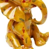 Figurka Dekoracyjna żółta Ze Wzorami Słonik 20x18 Cm