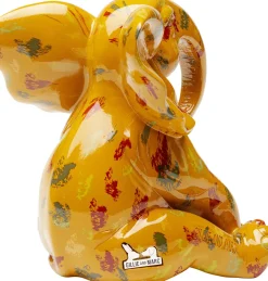 Figurka Dekoracyjna żółta Ze Wzorami Słonik 20x18 Cm