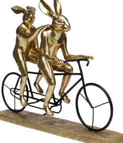 Figurka Dekoracyjna Tandem Rabbits 43x34 Cm Czarno-złota