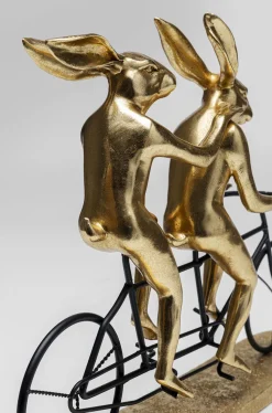 Figurka Dekoracyjna Tandem Rabbits 43x34 Cm Czarno-złota