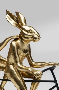 Figurka Dekoracyjna Tandem Rabbits 43x34 Cm Czarno-złota