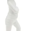 Figurka Dekoracyjna Z Ceramiki Biała 29 Cm Dziewczyna Ze Złotą Piłką