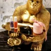Figurka Dekoracyjna Z Tacą Gorilla Butler 29x37 Cm Złota