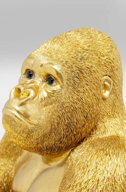 Figurka Dekoracyjna Z Tacą Gorilla Butler 29x37 Cm Złota