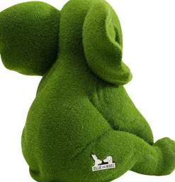 Figurka Dekoracyjna Zielona Tkanina Słonik 20x18 Cm