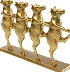 Figurka Dekoracyjna Złota Tańczące Krowy 40x23 Cm