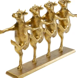 Figurka Dekoracyjna Złota Tańczące Krowy 40x23 Cm