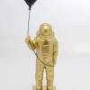 Figurka Dekoracyjna Złoty Astronauta Z Czarnym Balonem 41 Cm